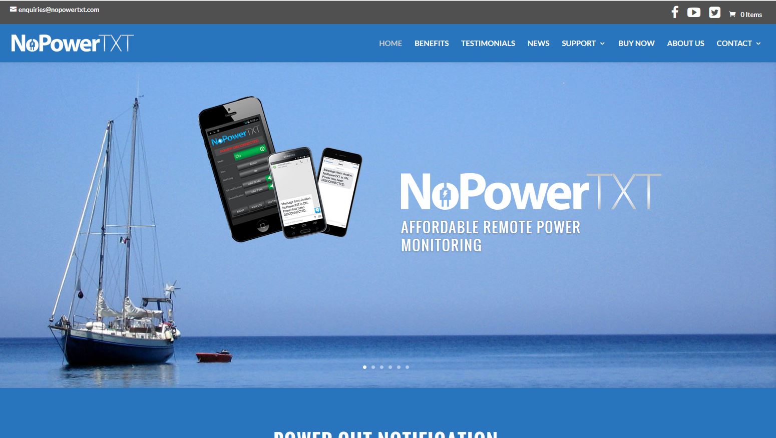 Website for NoPowerTXT in Australia