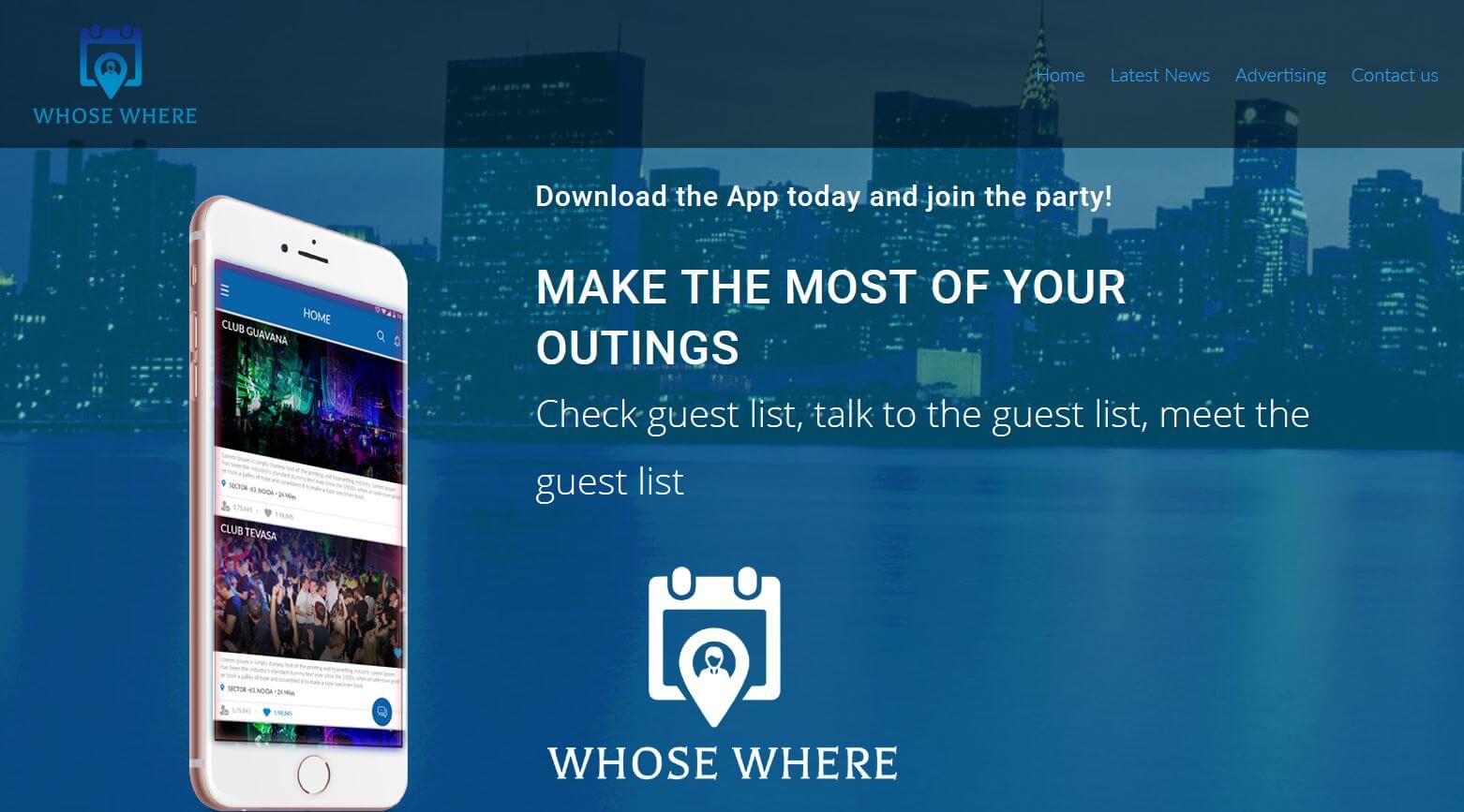 Website for WhoseWhere App