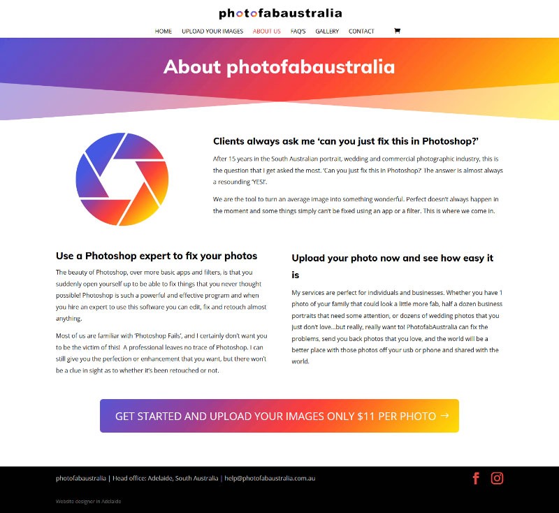 website design in adelaide for photo editing business website design in adelaide for photo editing business