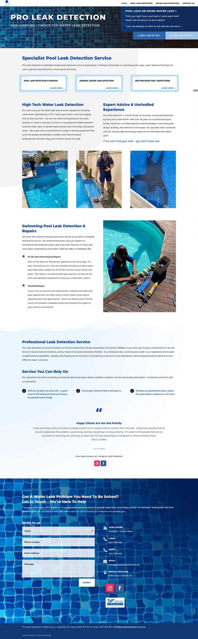 Business website for leak detection business in Adelaide Business website for leak detection business in Adelaide
