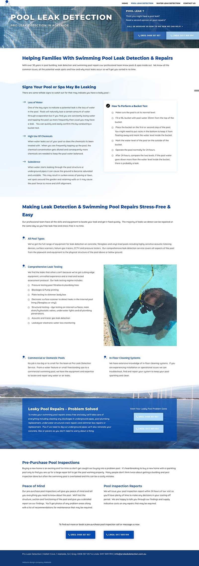 water-leak-detection-business-in-adelaide2 Business website for leak detection business in Adelaide