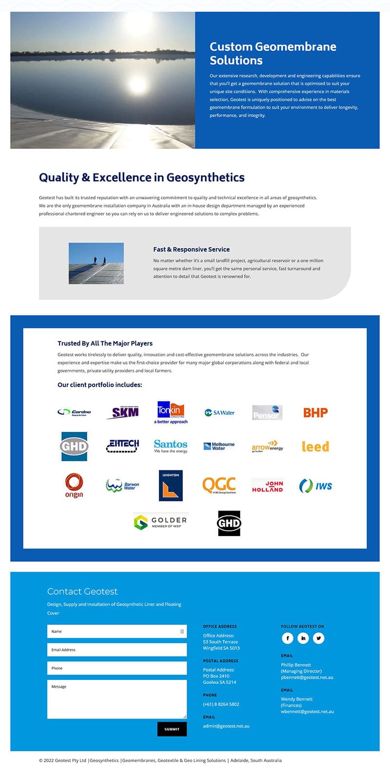 website design for geotest in adelaide geomembranes website design for geotest in adelaide geomembranes