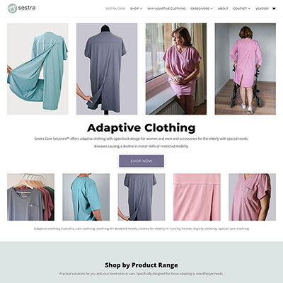 Ecommerce website rebuild and redesign for Sestra Care