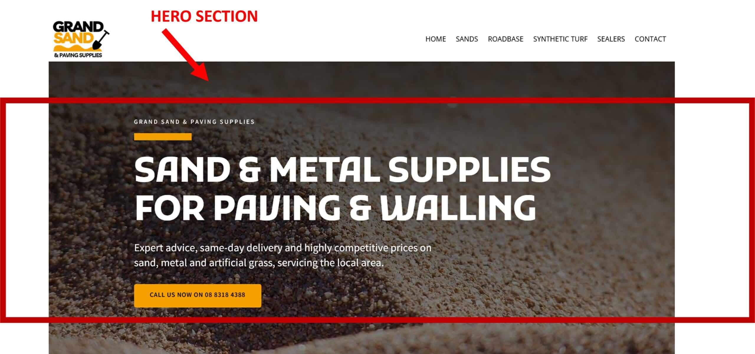 one page single page website design adelaide