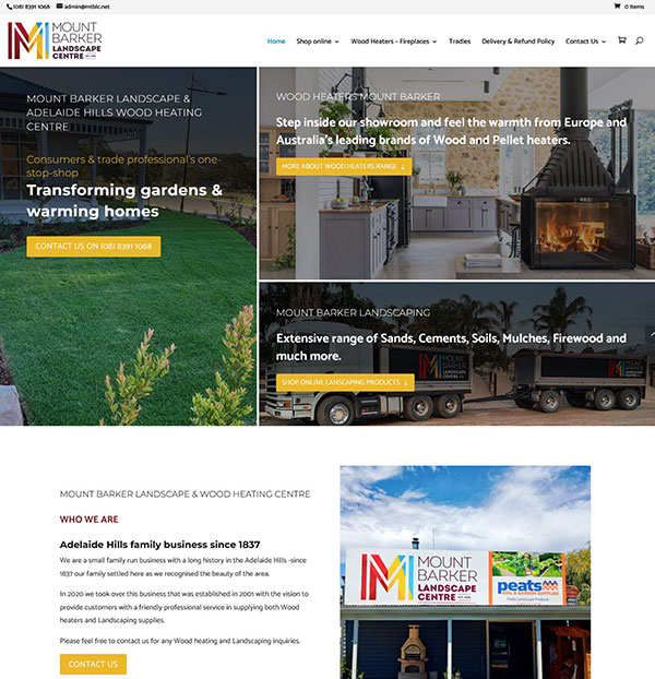 Website redesign for Mount Barker Landscape Centre